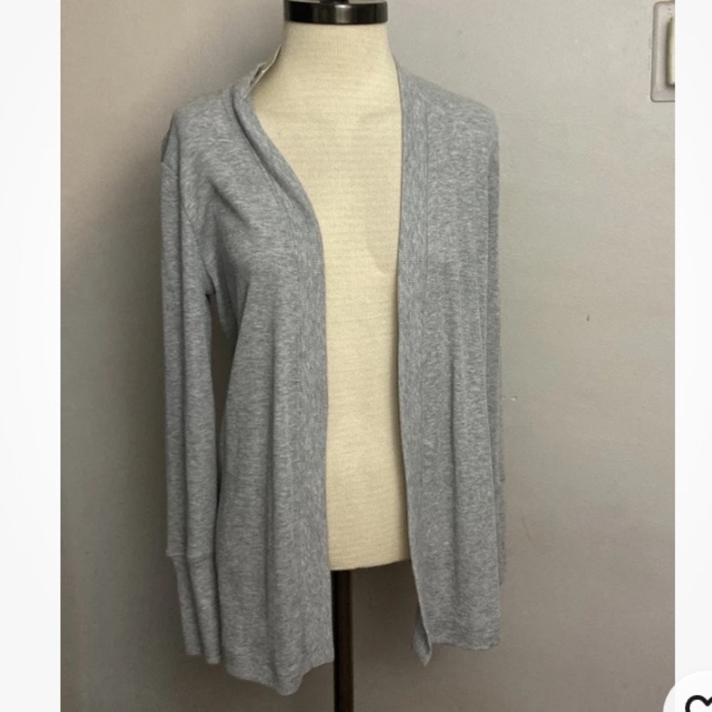 9-8 Michael KORS Gray Open Cardigan PM Petite Medium NEW NWT ribbed